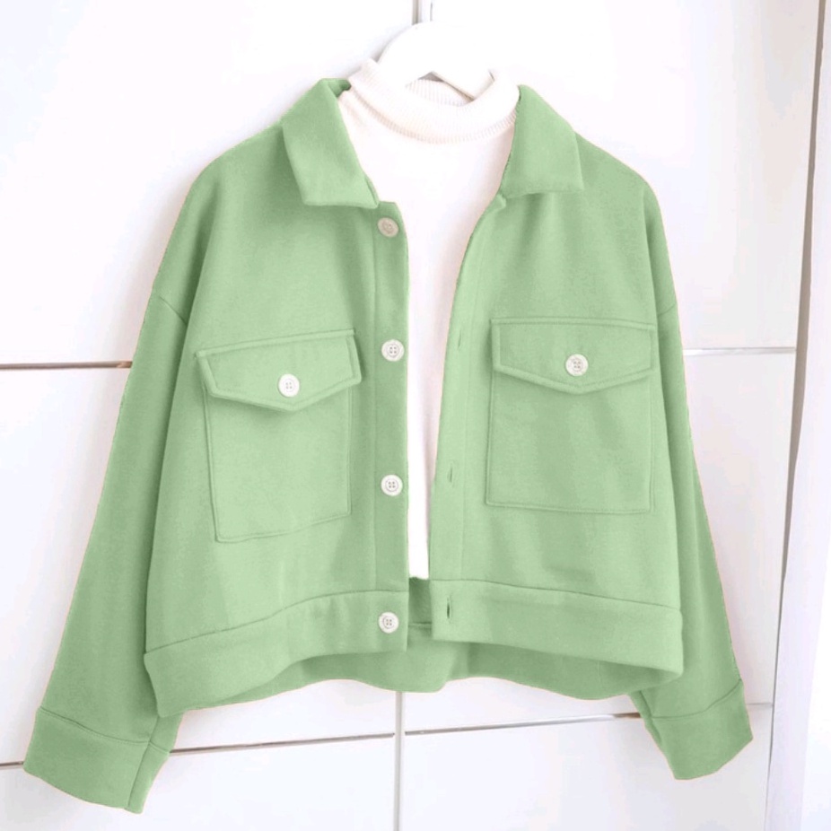 Outer Wanita Cardigan-Mint (kerah)