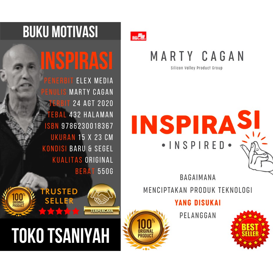 Buku Bisnis Motivasi Inspirasi Inspired Menciptakan Produk Teknologi Disukai Pelanggan Marty Cagan