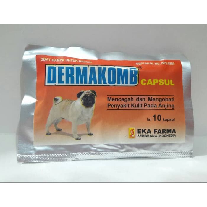 ASR401 Dermakomb Capsul Dog - Obat Kulit Anjing Gatal Gatal Bulu Rontok