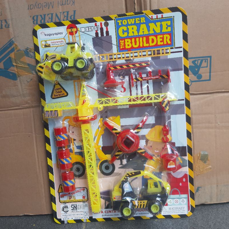 Mainan Set Konstruksi Bangunan Tower Crane The Builder
