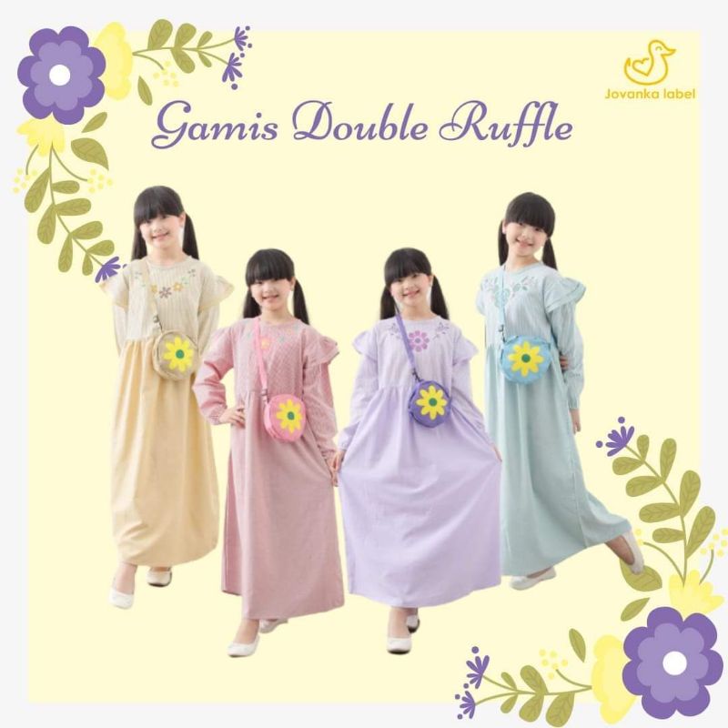 GAMIS DOUBLE RUFFLE FREE TAS BULAT BY JOVANKA LABEL