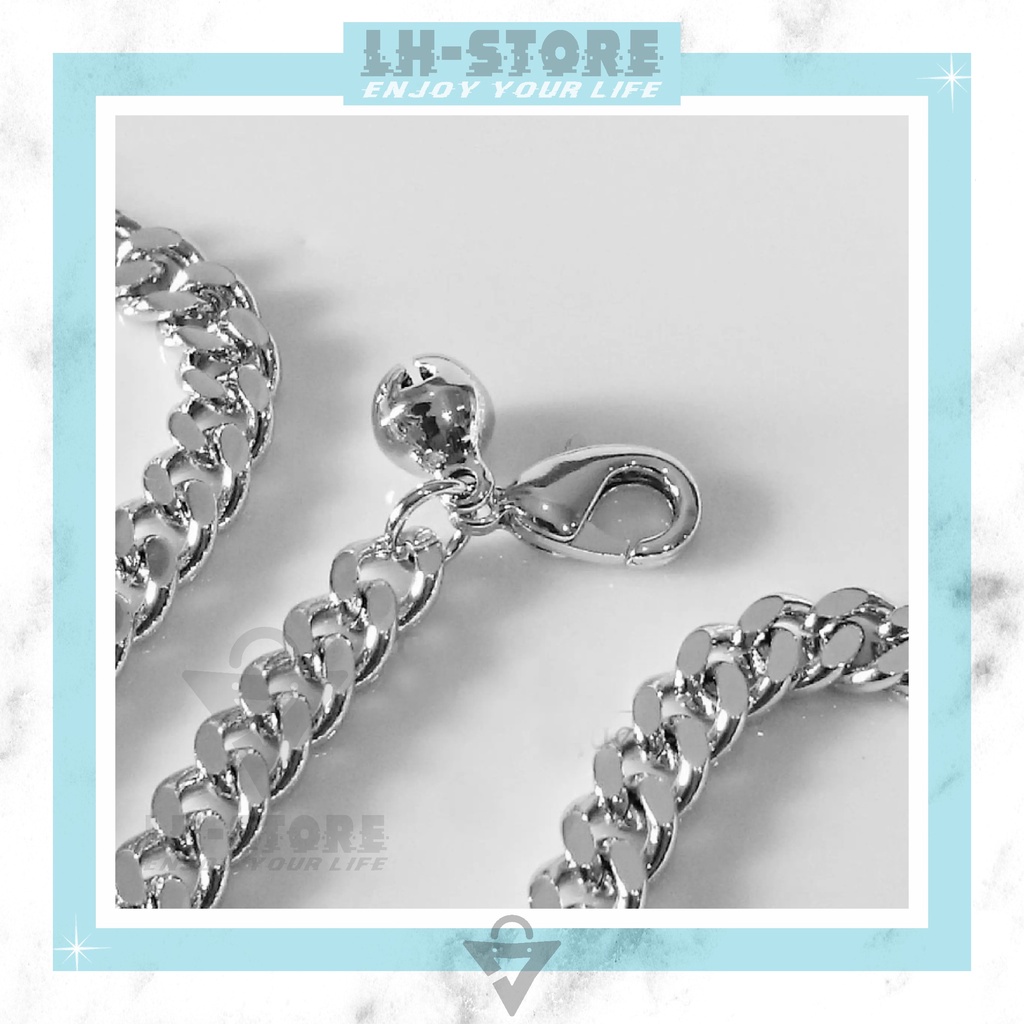 GELANG KAKI TITANIUM WANITA RANTAI POLOS 2 KERINCING ANTI KARAT TERBARU