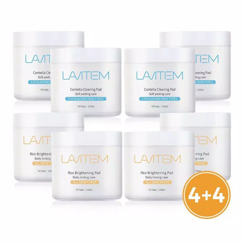 🇰🇷 Lavitem Centella Clearing Pad (4's) + Rice Brightening Pad (4's)