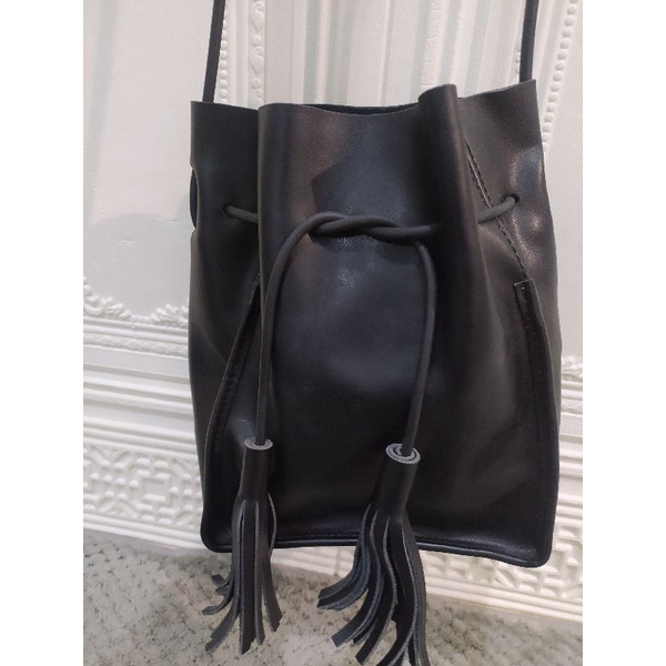 Tas Serut Kulit Asli Tebal merk Abbott Vintage Preloved