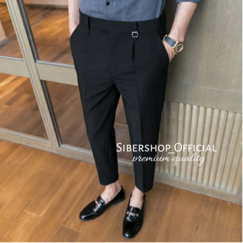 Celana Kantor Formal Bahan Dasar Kain Panjang Pria Slimfit size 27-38