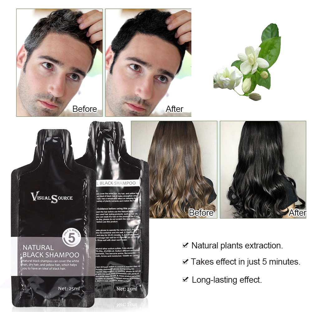 Coloring White Hair Dye 2pcs Natural Removal Shampoo Black Hair
