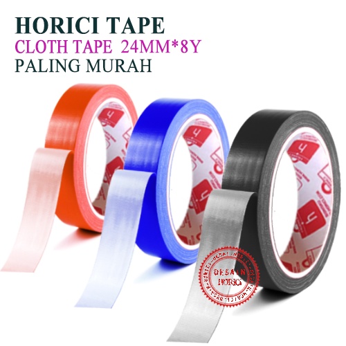 HORICI CLOTH TAPE 24MM*8Y ISOLASI WARNA WARNI LAKBAN PEREKAT SUPER MURAH /BAHAN TEBAL JILID LINEN