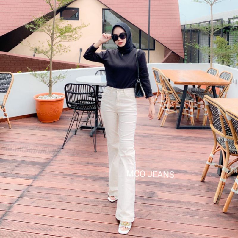 OOTD SZ 27-34 Jeans Cutbray Cream Premium - Cutbray Hijabers Gemoy