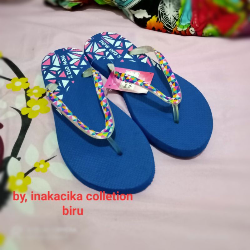 sandal jepit wanita new era cantik Safira Keyla rose tosca biru merah 37 40