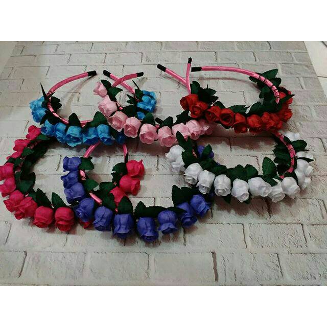 bando mawar merah, putih, pink, biru, ungu, kombinasi