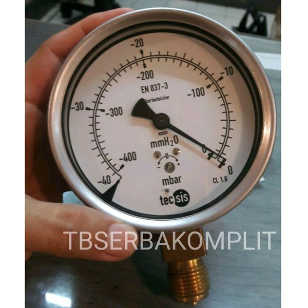 Jual Vacuum Gauge 600mm H2O Tecsic German Vakum Vacum Gage 600mmh2o 600 mmh2o 60mbar 60 mbar
