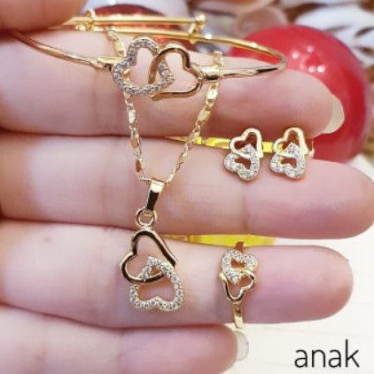 Xuping set perhiasan anak lapis emas 18k 1407l