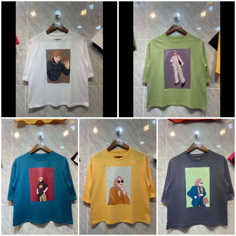 kaos siku/ 7/8 terbaru bahan cattoon combed/kaos OVERSIZE kaos TUMBLR