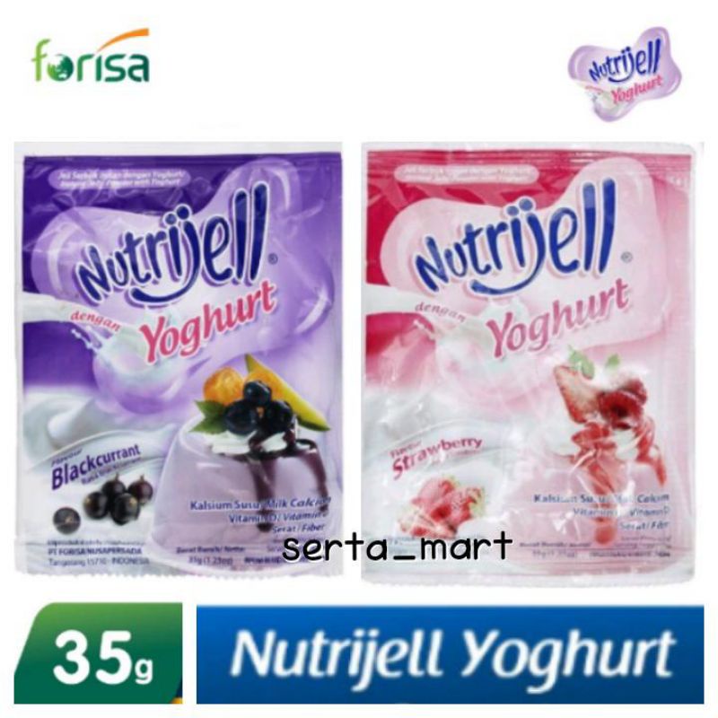 

Nutrijell Yoghurt Sachet 35gr - Nutrijel Jelly Powder Blackcurrant / Strawberry