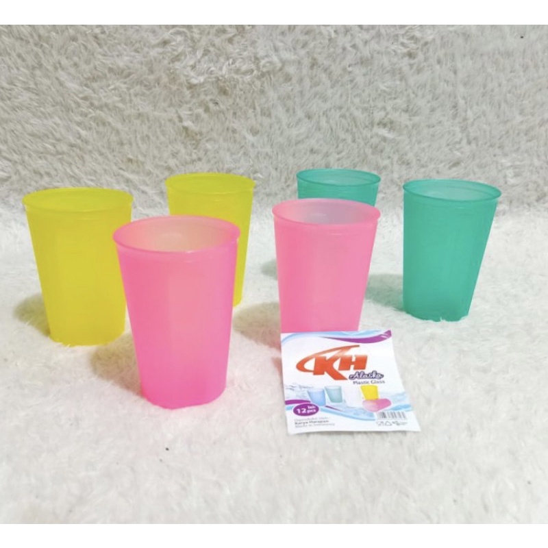 Gelas Plastik Warna KH Alaska 350 ML | Gelas Minum Plastik Satuan