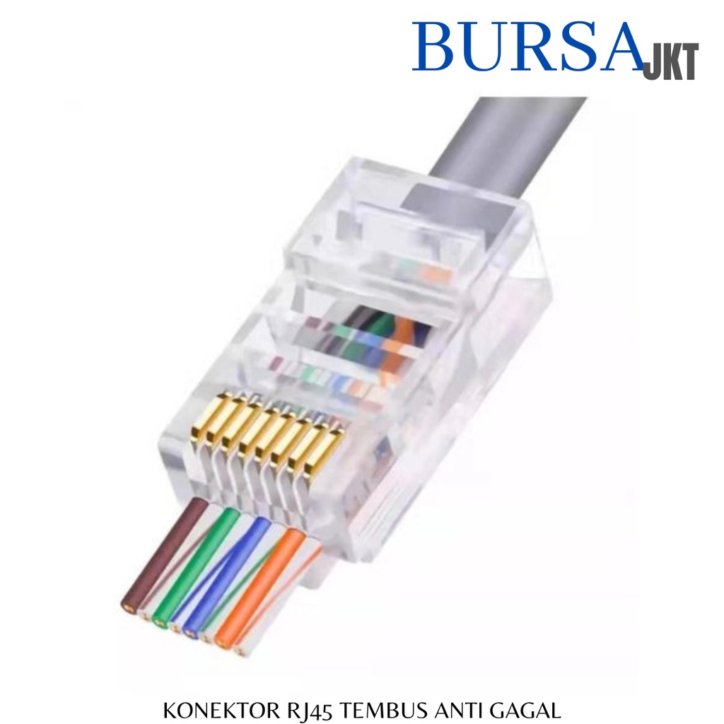 KONEKTOR RJ45 ANTI GAGAL CAT 5E CAT 6 ANTI GAGAL EASY CRIMPING CONNECTOR KABEL LAN