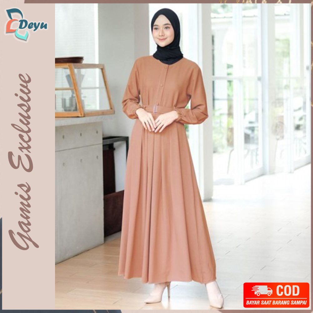 Gamis Terbaru 2021 Baju gamis Remaja Modern Kekinian Polos Hitam