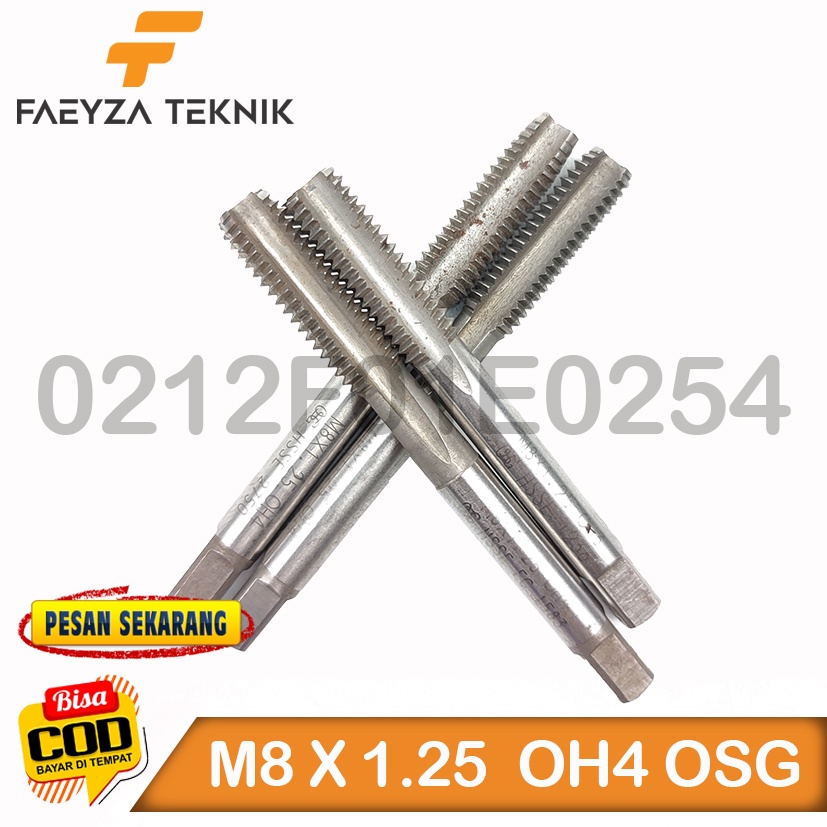 Tap hand tap M8x1.25 hsse OSG tap baut 12 japan bukan m6x1.0