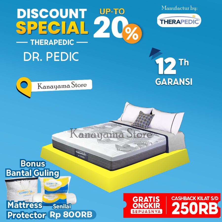 Therapedic Spring Bed Dr. Pedic Latex KASUR 160 180 200 100 x200 - 100*200