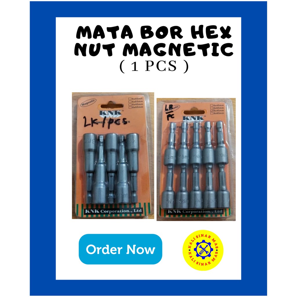 Mata Bor Roofing Hex Nut Magnetic Magnet Merk KNK