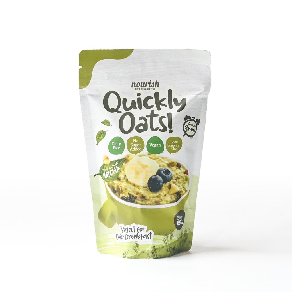 

Quickly Oats! Instant Oatmeal Matcha Buy 1 Get 1 Free (250gr x 2pc)-Jkut
