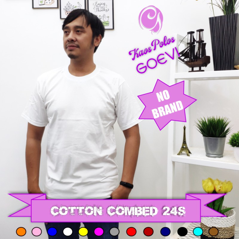KAOS PUTIH | KAOS POLOS LENGAN PENDEK & PANJANG | KAOS COTTON COMBED 24'S KNITTO | KAOS UNISEX