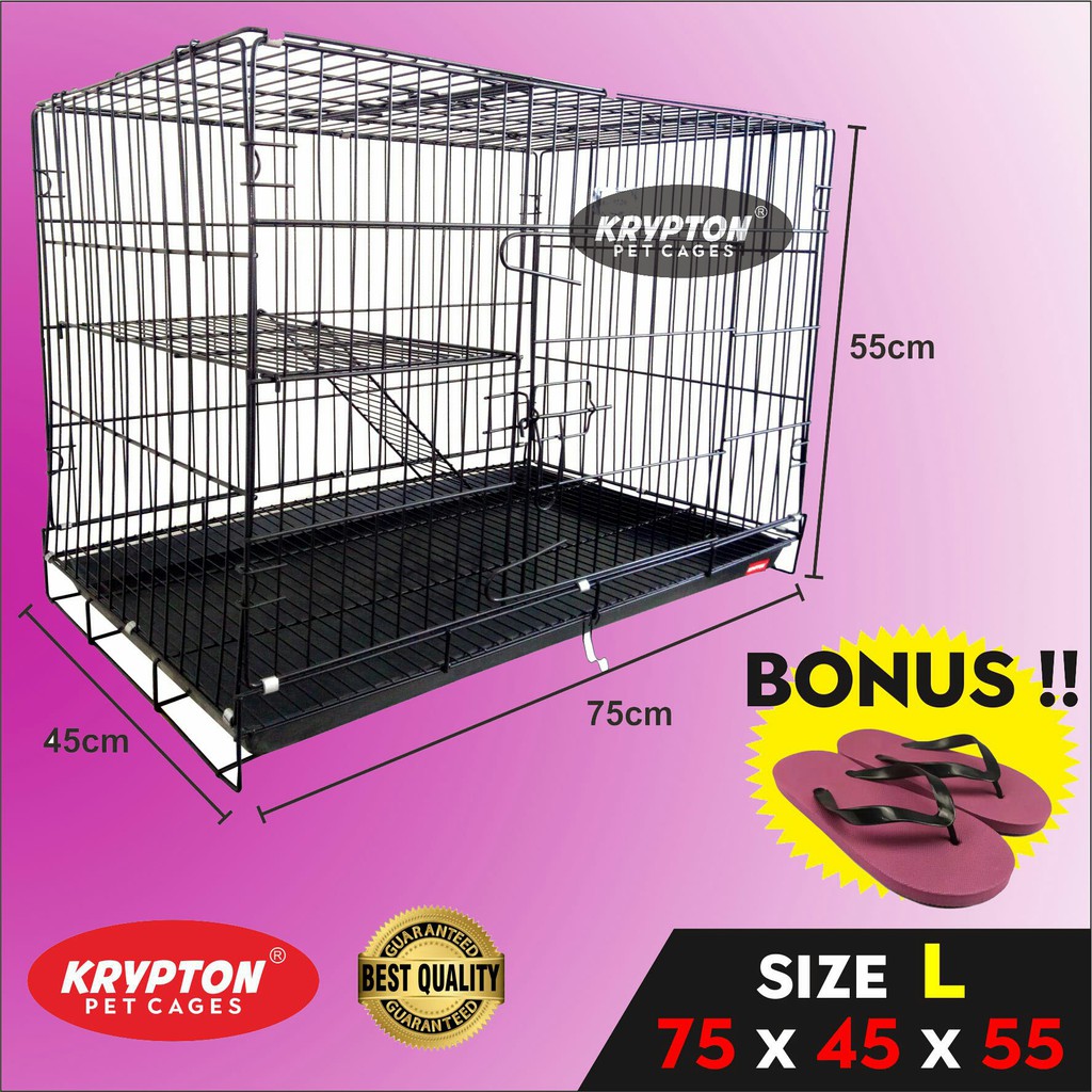 Kandang Kucing TINGKAT Lipat 75cm Kucing Anjing Kelinci ...