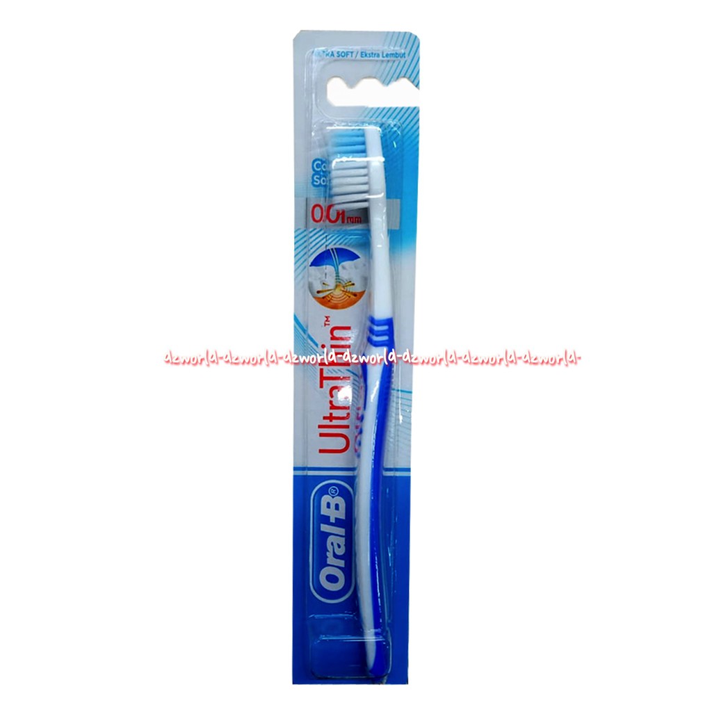 Oral-B Ultra Thin 1 pc sikat gigi dengan gagang ramping dan bulu sikat gigi halus lembut