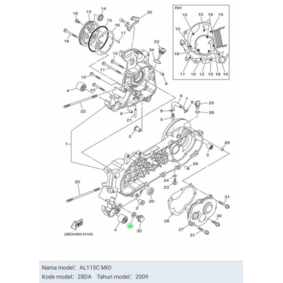 GASKET RING BAUT PEMBUANGAN OLI MIO NOUVO FINO SOUL GT XRIDE JUPITER VEGA R VEGA ZR XMAX ASLI ORI YAMAHA 4YS E1198 00