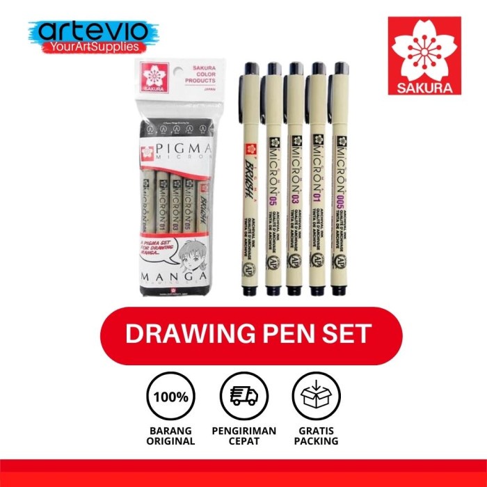 

(DISKON TERMURAH) Drawing Pen Sakura Pigma Micron Set