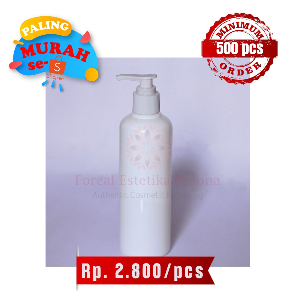 Botol Pump 250ml Putih Susu/ Importir Packaging Botol Pump / ( ISI 500pcs)
