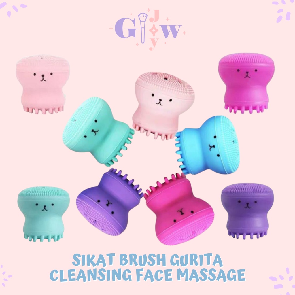 A105 SIKAT BRUSH GURITA OCTOPUS facial brush cleanser cleansing silicone waterproof skin wajah care spa massage beauty kecantikan applicator aplikator cuci wajah sabun muka warna warni