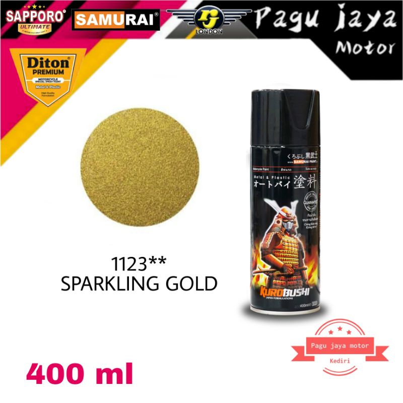 samurai paint 400cc sparkling gold 1123 cat semprot spray paint pilox pilok pylox