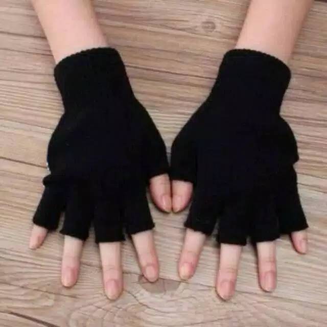 Sarung Tangan Motor Pria Wanita Anti Slip Tidak Licin Murah Glove Gloves Setengah Jari Motif Bintik