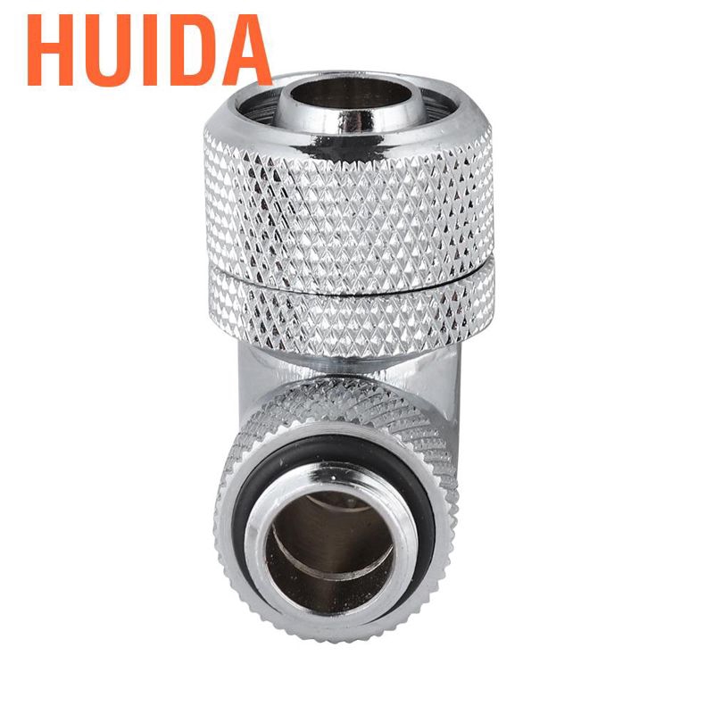 90 Degree Angle G1//4 Thread Rotary Fitting Block Hard Thin Tube Water Cooling