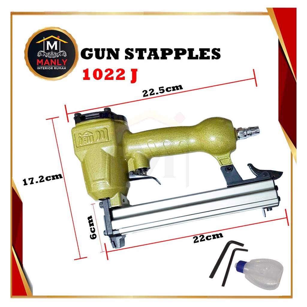 Mesin Tembak Air nailer F30 dan 1022 J Stapler Staples Mesin Tembak Model Lurus I dan Type U Air Paku Tembak F dan J / Gun Tracker / Pneumatic Nailer F DAN J