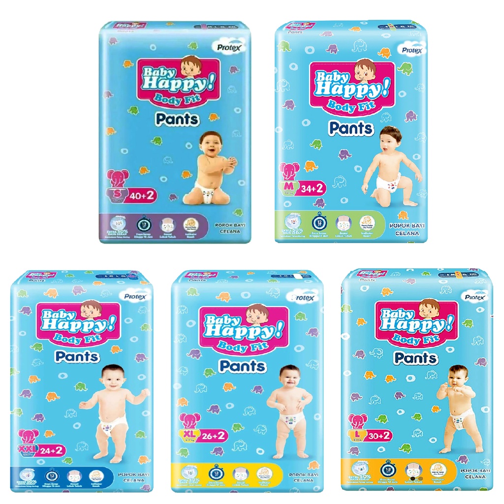 Popok / Pampers Baby Happy Pants S40/M32/L28/XL26/XXL24 - Baby Happy