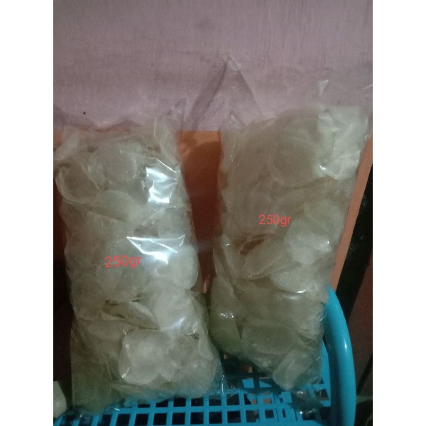 

keripik kaca bulat mentah/keripik cabul/opak mini/beledag