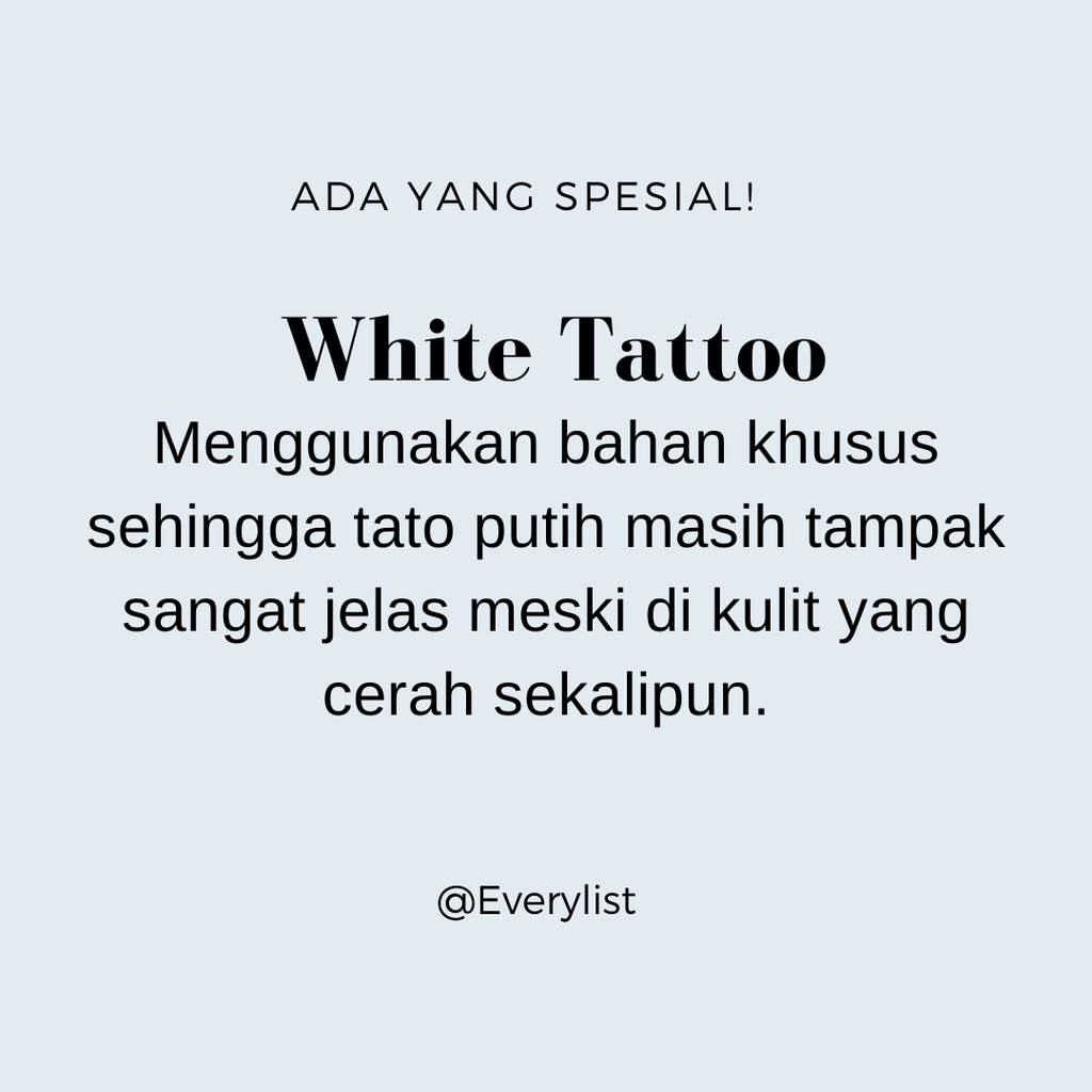 White Stiker Tattoo | Face Tattoo | Tato Natal | Tato Temporer | Waterproof