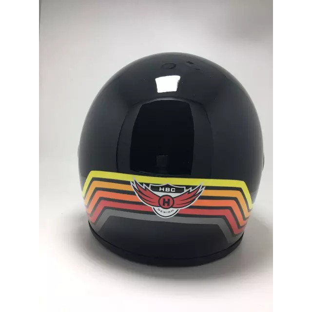 HELM CAKIL HBC PILOT VISOR STRIP HITAM GLOSSY ( Fullface / Retro / Klasik / Vespa )