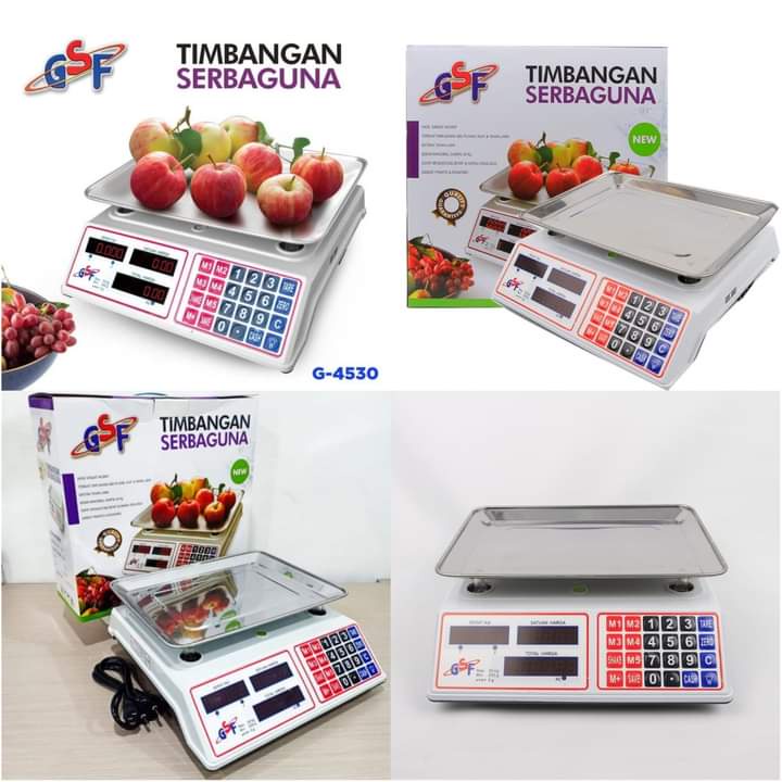 TIMBANGAN BUAH DIGITAL GSF 4530 / TIMBANGAN DIGITAL 30KG PRICING SCALE TIMBANGAN LAUNDRY BARANG / TIMBANGAN GSF 30 KG / GSF G-4530 / GSF G4530 / GSF G 4530 / GSF 4530