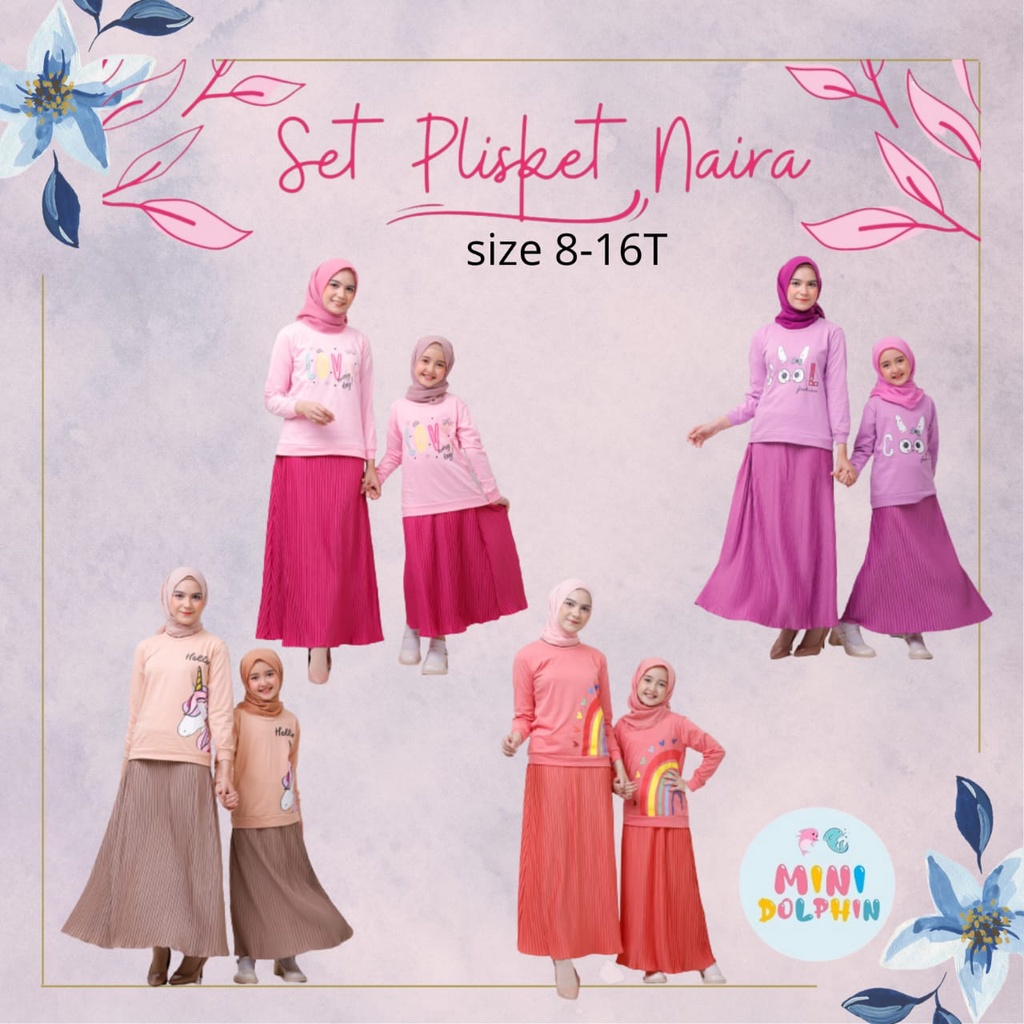 Setelan Plisket Naira Junior/Dewasa/Setelan Plisket Dewasa/Setelan Plisket Anak
