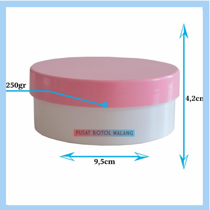 Pot Lulur 250Gr Pink/Putih | Pot Lulur Scrub 250Gram