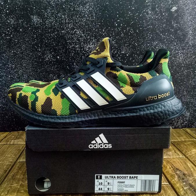 {{BAYAR DI TEMPAT}} Sepatu Adidas Ultraboost x Bape Camo Green UA ORIGINAL BASF BOOST PROMO [Kode