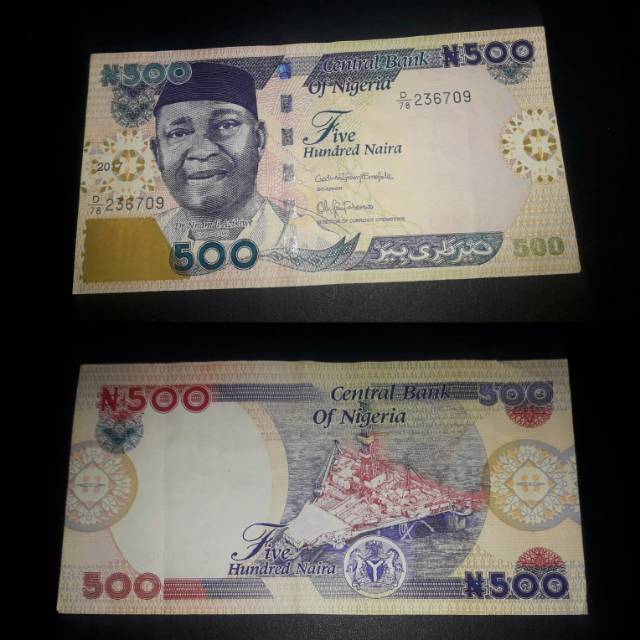 NIGERIA 500 NAIRA 2017 Vf REAL PICTURE 1Pcs UANG NIGERIA