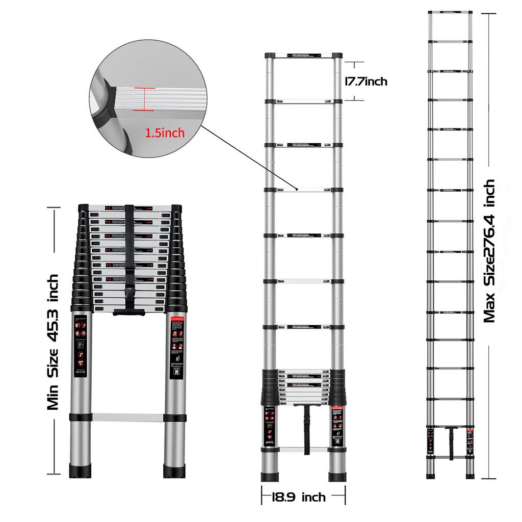 IXCE Tangga Telescopic 7.1M Lipat Aluminium Teleskopik Single Ladder 7.1M Harga grosir bisa nego