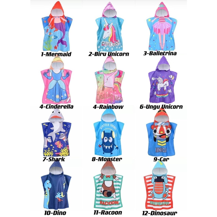 Utama Jakarta Baru - Handuk Ponco Anak Karakter/Handuk Anak/Hoodie Towel 203R