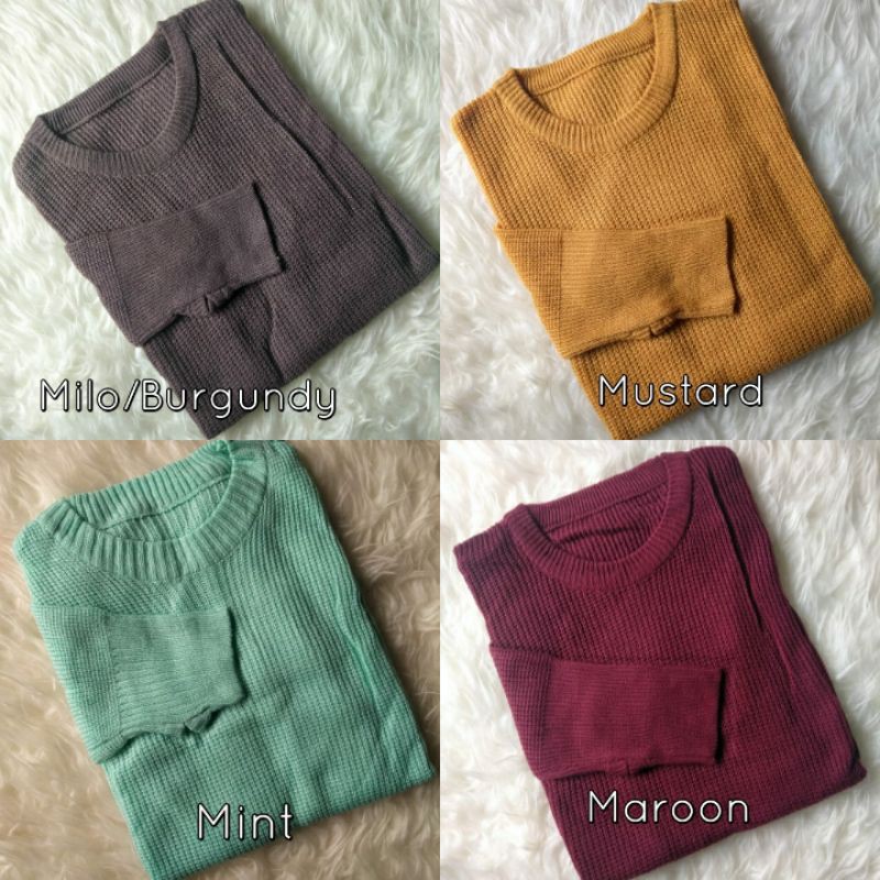 Sweater Roundhand Rajut | Baju Rajut Kaos Cewek
