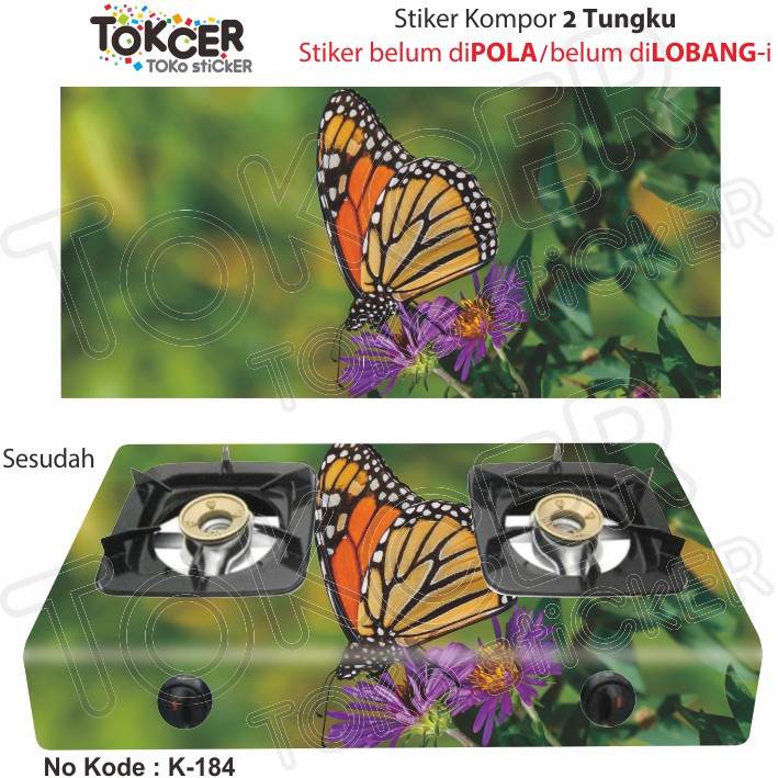 Stiker Kompor 2 Tungku Kupu-Kupu