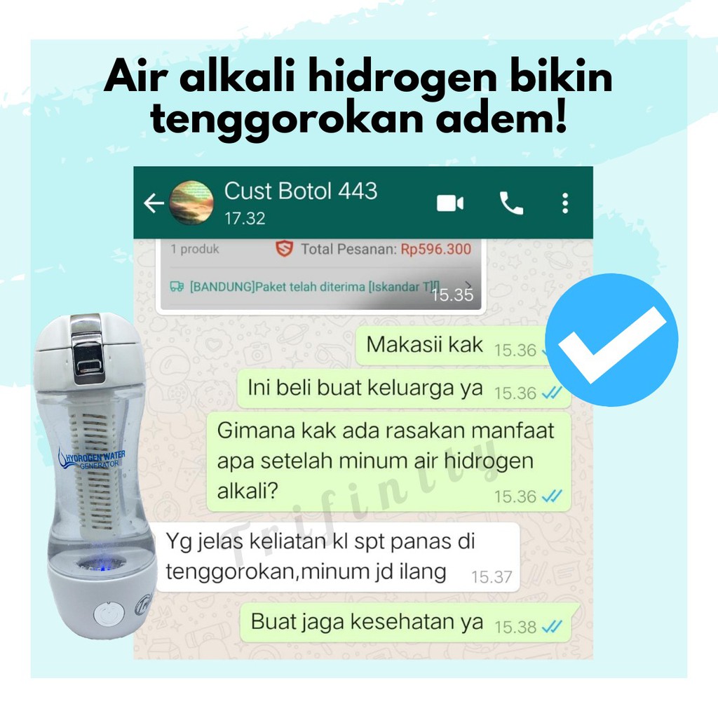 Imun booster daya tahan virus corona covid 19 Botol hidrogen alkali Trifinity Gen2 inhaler inhalasi